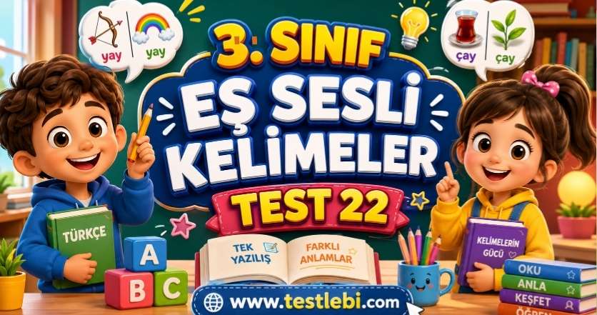eş sesli kelimeler testi 22