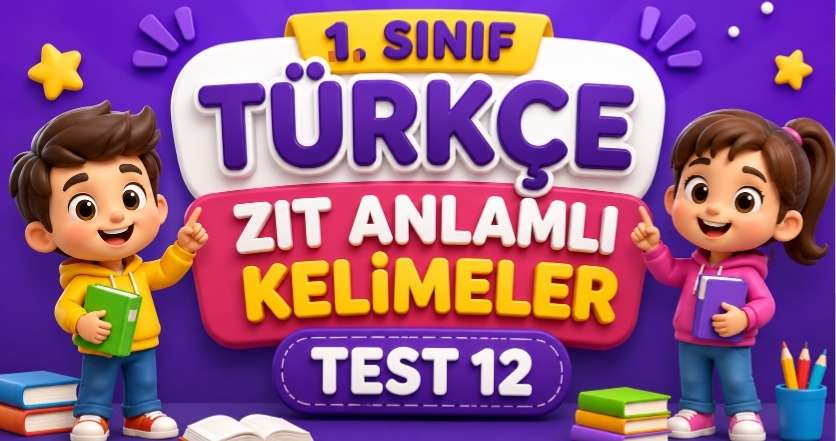 zıt anlamlı kelimeler testi