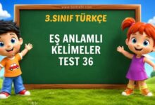 EŞ ANLAMLI KELİMELER TEST 36
