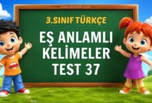 EŞ ANLAMLI KELİMELER TEST 37