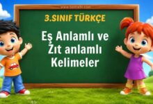 Eş Anlamlı - Zıt anlamlı Kelimeler