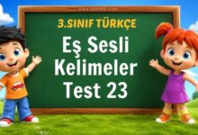 Eş Sesli Kelimeler Test 23