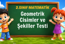 2. Sınıf Geometrik Cisimler ve Şekiller Testi