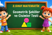 2. Sınıf Geometrik Şekiller ve Cisimler Testi