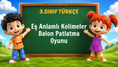 Eş Anlamlı Kelimeler Balon Patlatma