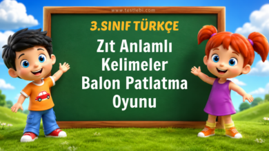 Zıt Anlamlı Kelimeler Balon Patlatma Oyunu