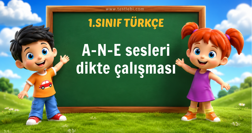 1. sınıf A-N-E sesleri dikte çalışması