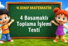 4. Sınıf 4 Basamaklı Doğal Sayılarla Toplama İşlemi