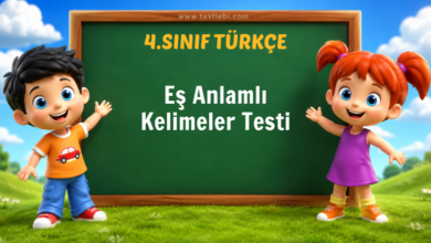 Eş Anlamlı Kelimeler Testi
